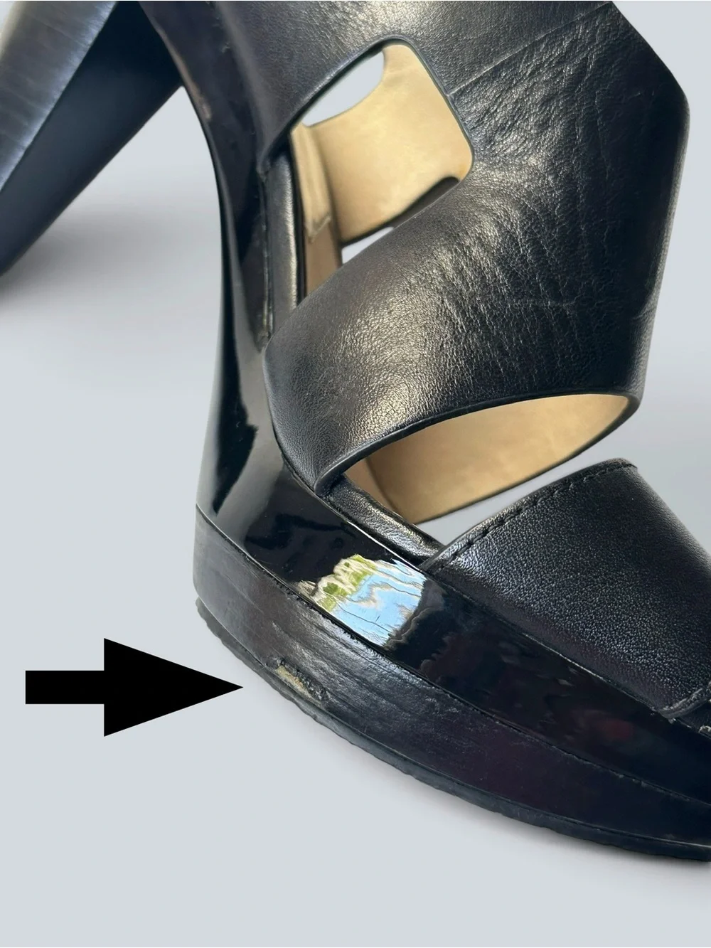 Michael Kors Black Leather Platform High Heel Sandals
